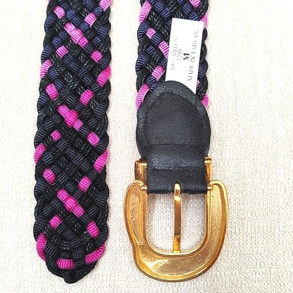 Vintage Woven Braided Belt Gold Statement Buckle Size M - Picture 5 of 9